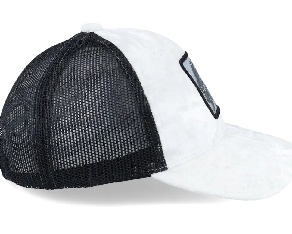 Kids Dino Silver Patch Velvet White/Black Trucker - Calza Pennello