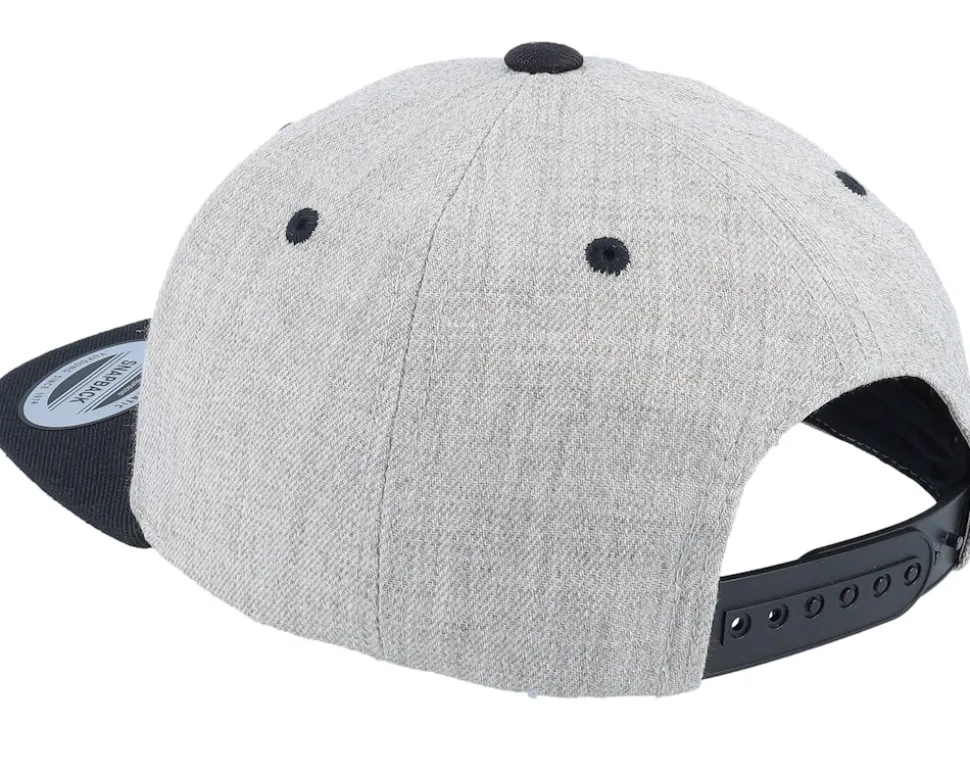 Kids Dino T-rex Santa Heather Grey/Black Snapback - Kiddo Cap