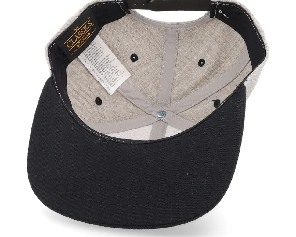 Kids Dino T-rex Santa Heather Grey/Black Snapback - Kiddo Cap