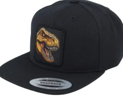 Kids Dinosaur T-rex Bite Black Snapback - Kiddo Cap