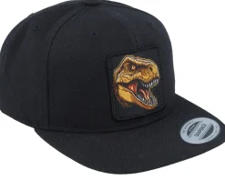 Kids Dinosaur T-rex Bite Black Snapback - Kiddo Cap