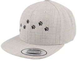 Kids Dog Paws Heather Grey Snapback - Kiddo Cap