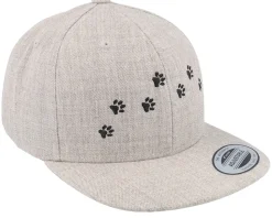 Kids Dog Paws Heather Grey Snapback - Kiddo Cap