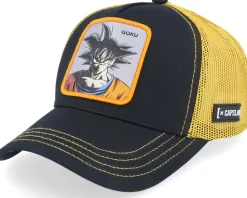 Kids Dragon Ball Goku Black/Orange A-Frame Trucker - Capslab