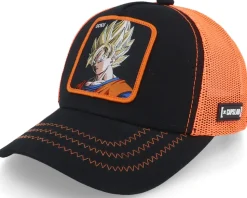 Kids Dragon Ball Z Son Goku Black/orange Trucker - Capslab