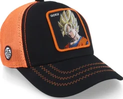 Kids Dragon Ball Z Son Goku Black/orange Trucker - Capslab