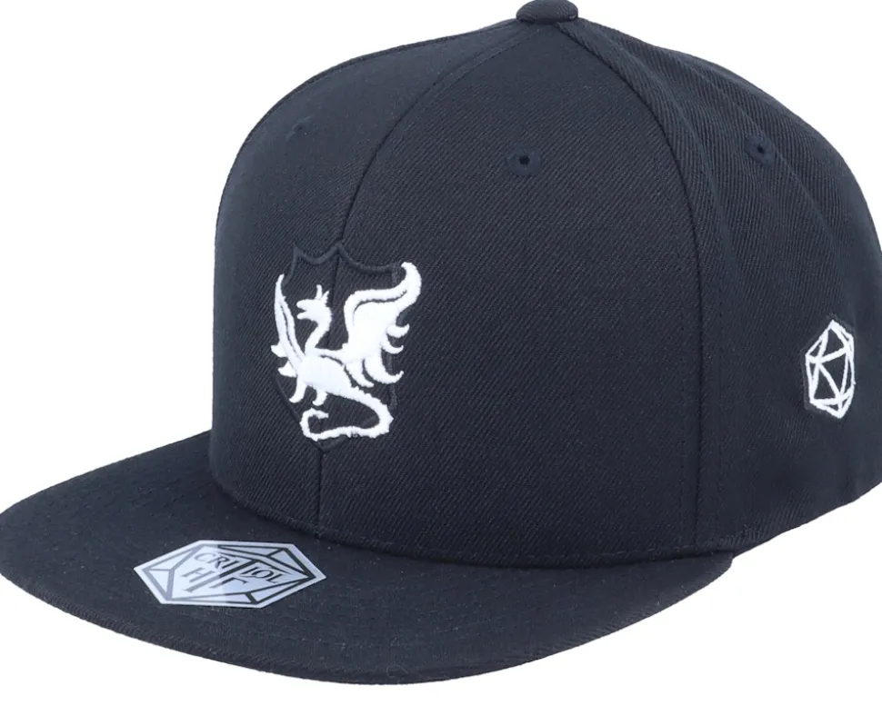 Kids Dragon Fantasy Emblem Black Snapback - Kiddo Cap