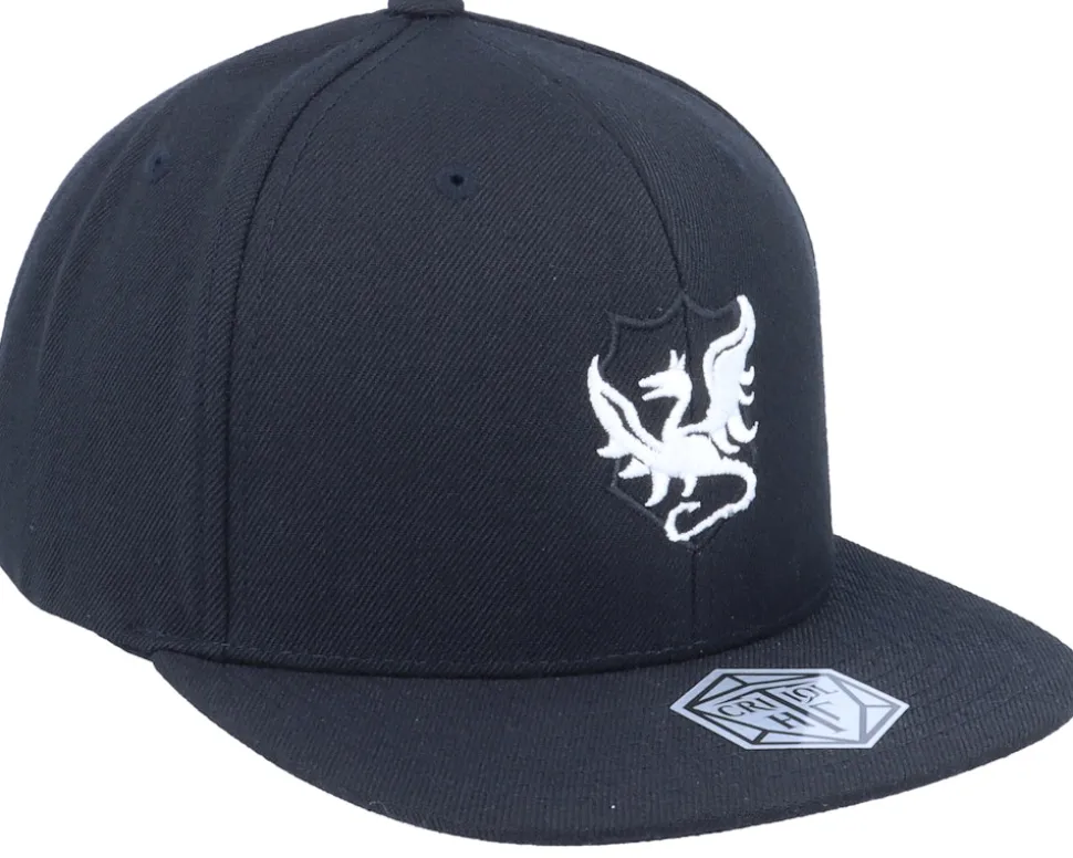 Kids Dragon Fantasy Emblem Black Snapback - Kiddo Cap