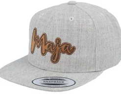 Kids Ella Engraved Patch Heather Grey Snapback - Kiddo Cap