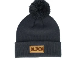 Kids Engraved Suede Patch Black Pom - Beechfield