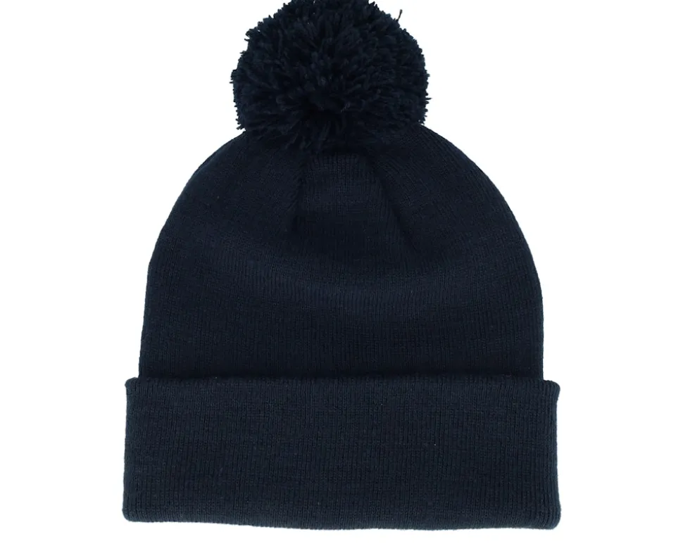 Kids Engraved Suede Patch French Navy Pom - Beechfield