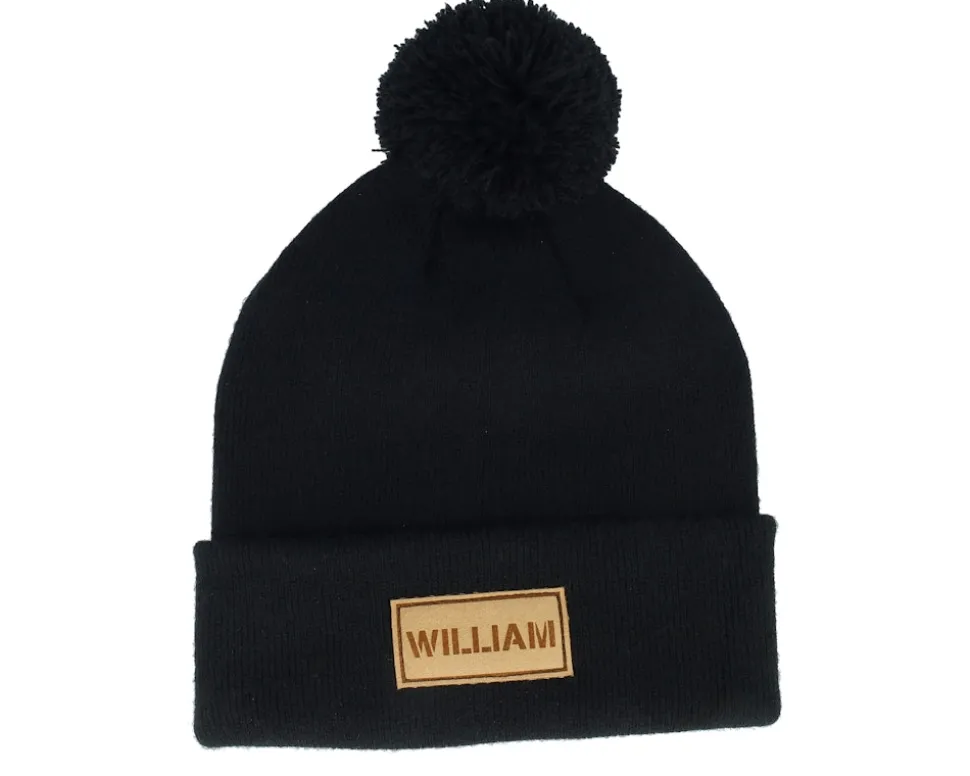 Kids Engraved Suede Patch French Navy Pom - Beechfield