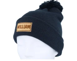 Kids Engraved Suede Patch French Navy Pom - Beechfield