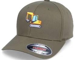 Kids Excavator Olive Flexfit - Kiddo Cap