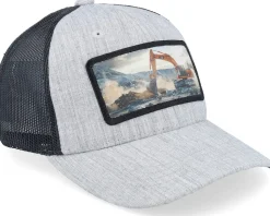 Kids Excavator Patch Heather Grey/Black Trucker - Kiddo Cap