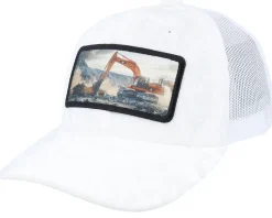 Kids Excavator Velvet White Trucker - Calza Pennello