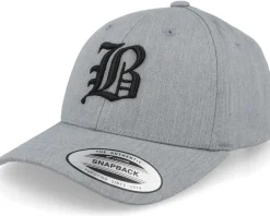 Kids F Letter 3d Heather Grey Adjustable - Kiddo Cap