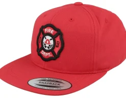 Kids Fire Fighter Junior 3d Patch Red Snapback - Kiddo Cap