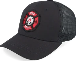 Kids Fire Fighter Junior 3d Patch Black Trucker - Kiddo Cap