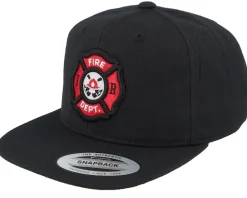 Kids Fire Fighter Junior 3d Patch Black Snapback - Kiddo Cap