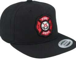 Kids Fire Fighter Junior 3d Patch Black Snapback - Kiddo Cap