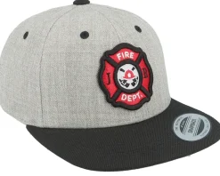 Kids Fire Fighter Junior 3d Patch Heather Grey/Blk - Kiddo Cap