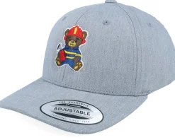 Kids Fire Fighter Teddy Heather Grey Adjustable - Kiddo Cap