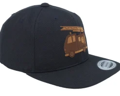 Kids Fire Truck Engraved Black Snapback - Kiddo Cap