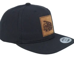 Kids Fire Truck Engraved Patch Black Snapback - Kiddo Cap