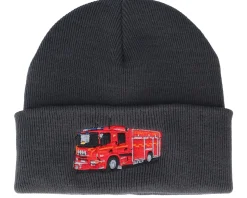 Kids Fire Truck Graphite Grey Cuff - Kiddo Cap