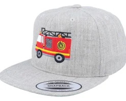 Kids Fire Truck Logo Heather Grey Snapback - Kiddo Cap