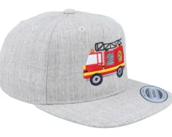 Kids Fire Truck Logo Heather Grey Snapback - Kiddo Cap