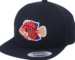 Kids Flame Angel Fish Black Snapback - Kiddo Cap