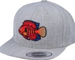 Kids Flame Angel Fish Heather Grey Snapback - Kiddo Cap