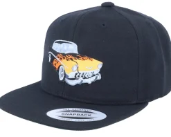 Kids Flaming Car Black Snapback - Kiddo Cap