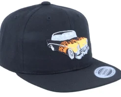 Kids Flaming Car Black Snapback - Kiddo Cap
