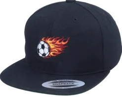 Kids Flaming Football Black Snapback - Forza