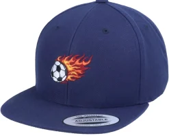 Kids Flaming Football Navy Snapback - Forza