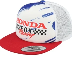 Kids Fox X Honda Racing Foam White/Red Trucker Snapback - Fox