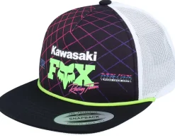 Kids Fox X Kawasaki Black/White Trucker Snapback - Fox