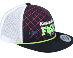 Kids Fox X Kawasaki Black/White Trucker Snapback - Fox