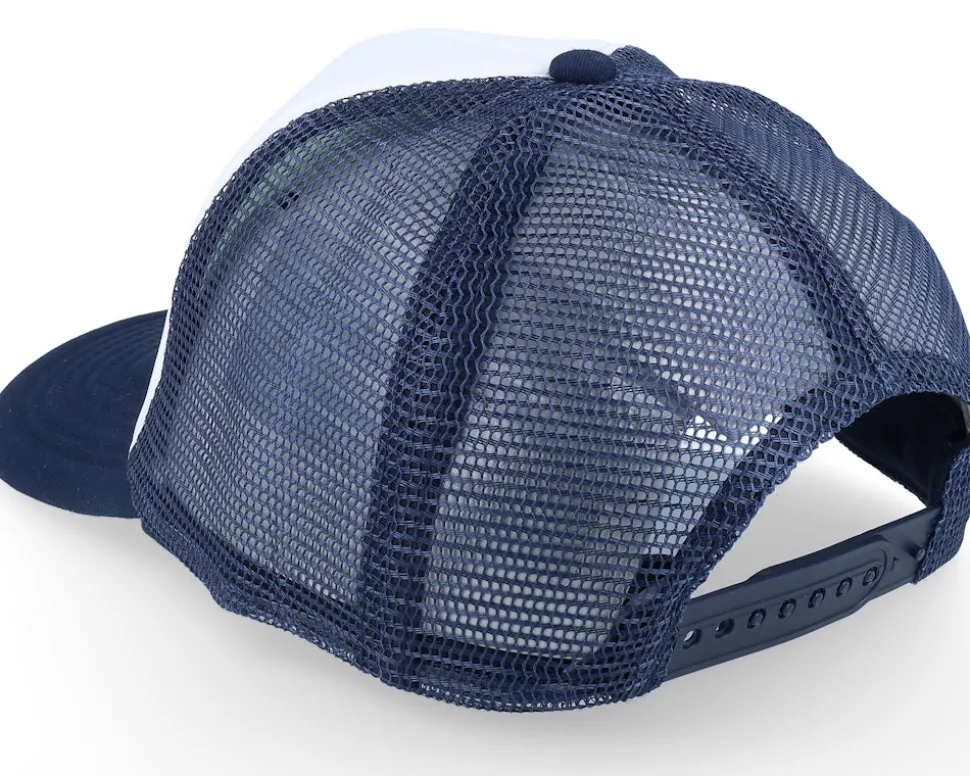 Kids French Navy/White Vintage Foam Trucker - Beechfield