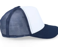 Kids French Navy/White Vintage Foam Trucker - Beechfield