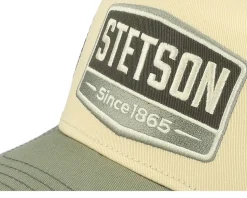 Kids Gasoline Beige/Green Trucker - Stetson