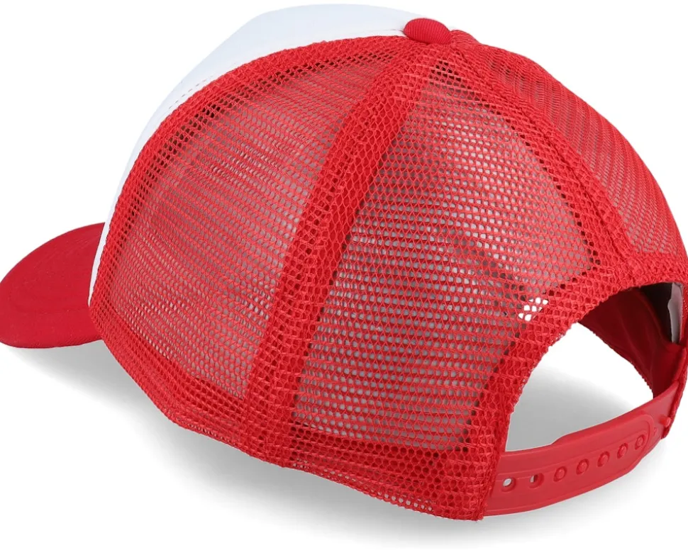 Kids Geometry Dragon Red/White Foam Trucker - Kiddo Cap
