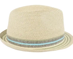 Kids Hare Hat Straw Blue Trilby - Barts