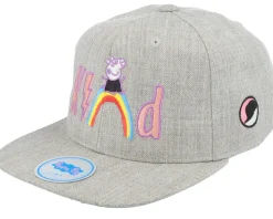 Kids Heather Grey Kind Rainbow Snapback - Peppa Pig