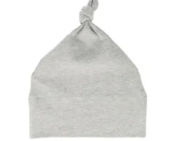 Kids Heather Grey Melange Baby One-knot Beanie - Babybugz