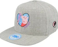 Kids Heather Grey Starshine Heart Snapback - Peppa Pig