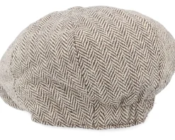 Kids Herringbone Infant Newsboy Brown Flat Cap - Jaxon & James